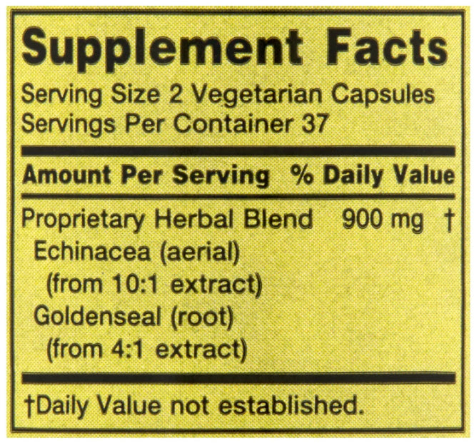 Spring Valley Echinacea Goldenseal Blend 900 mg 75 Count