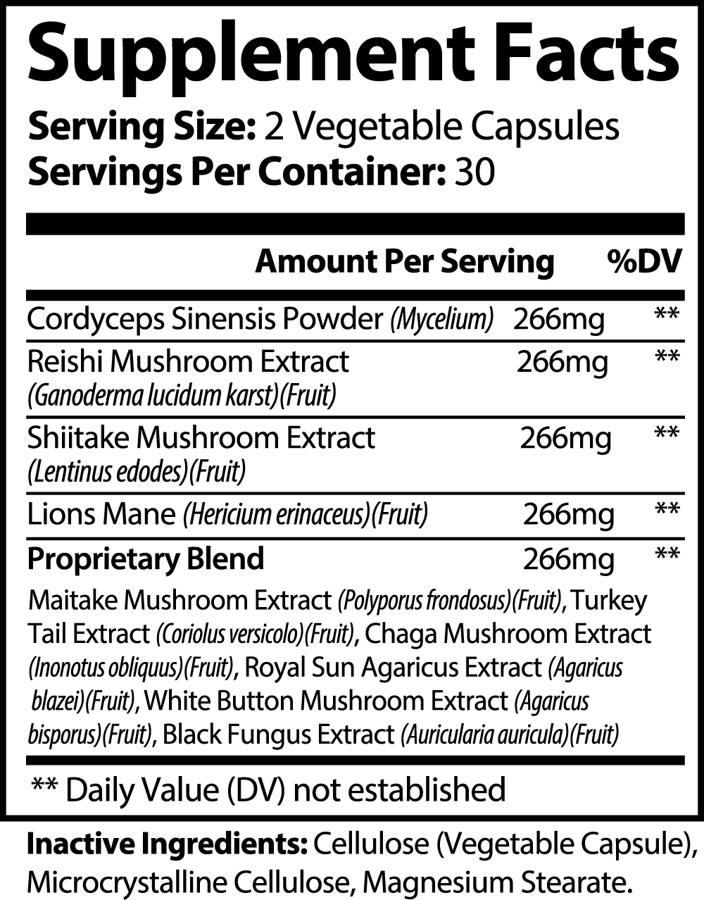 Wholesome Life London Mushroom Complex 10X  60 Count